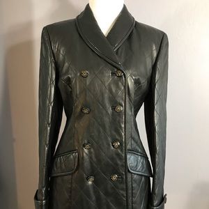 Vintage Wathne Leather Quilted Black Jacket